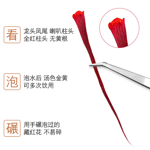 北京同仁堂[正宗藏红花]特级伊朗西红花泡茶西藏番红花迪拜野生 特级3克盒装