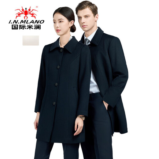 Inter Mailand Luxus High-End-Markenmarke Wollmantel Männer- und Frauenelbe Kaschmirmantel Herren Wollmantel lässig Arbeitskleidung Marine Blue Cashmere Mantel 175/100
