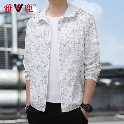 Yalu sun protection clothing men's breathable quick-drying skin clothing men's fishing ice silk sun protection clothing loose jacket hooded outdoor top dark gray XL recommended 140-160Jin Jin equals 0.5 kg