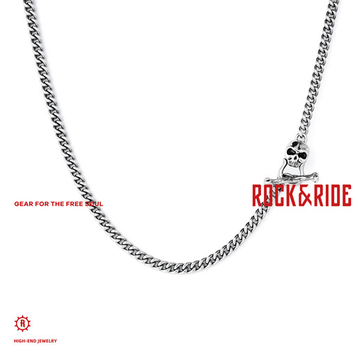 ROCK&RIDEHANL05 necklace Cuban chain S925 silver men's necklace trendy brand gift for boyfriend necklace 55cm