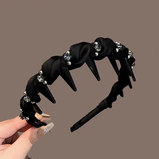 Gu Nai 2025 new style rhinestone wrapped hair hoop high skull tooth comb anti-slip simple outing versatile face wash hairpin women's hair accessories
