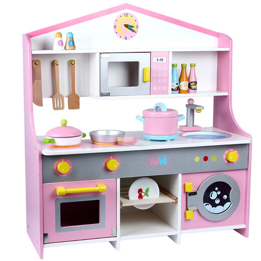 Chengliu Nouvel An cadeau en bois de cuisine en bois de cuisine jouet girls girl watch cooking simulation usware kitchen japony style b style + hauteur rehancement armoiret