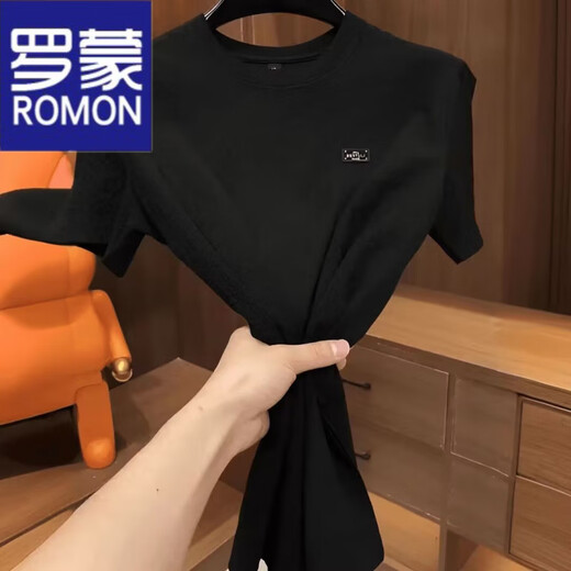 罗蒙（ROMON）2025新款夏季冰丝t恤短袖男高端潮流休闲半袖凉感高品质百搭体恤 1105白色 轻奢质感 M 90-105斤