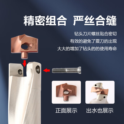 CLCEY crown drill bit deep hole drilling internal cooling water violent drilling tool shank gun drill shovel drill shank U drill 6.5 times 10 times diameter shovel drill