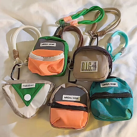 派钦高颜值WHIP零钱包手机挂绳放钥匙防丢相机挂饰背包挂件手机壳通用 橙绿WHIP零钱包+手链C46