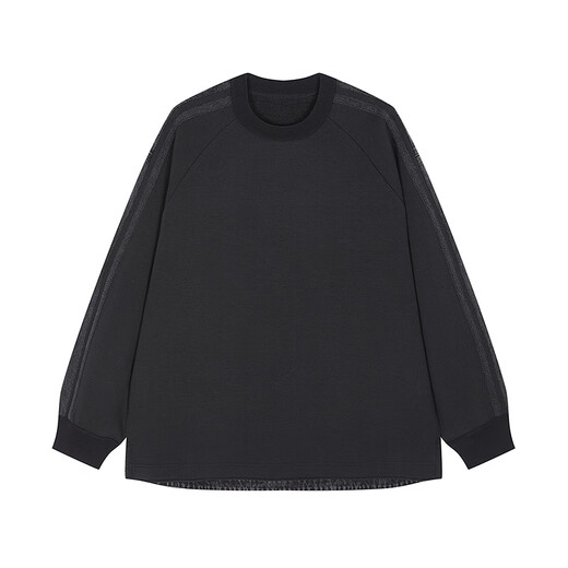 Sketch Men's 2025 Spring New Arrival Top Denim Spliced Pullover Sweatshirt Loose Long Sleeve American Casual 9P1412310 001 Black S