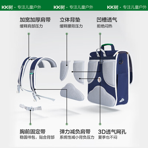 kocotree【新品】 K树书包女生小学生三到六年级大容量男孩减负护脊 【两件套】劳伦斯粉：小码(书包+