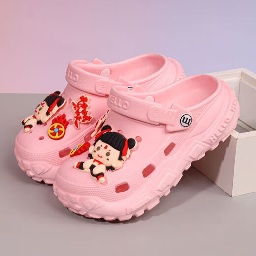 Ye Yu 2025 NUEVA EVA NEZHA Slippers para niños de 3 a 6 años zapatos de agujero de playa de 3-6 años Summer Suminio suave sin deslizamiento Modelo de imagen principal 32 -33