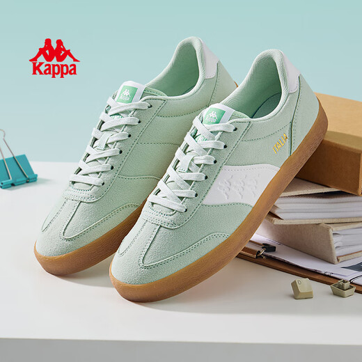 Kappa -Frauenschuhe, DE Trainingschuhe für Frauen 2025 Sommer neuer Trend Freizeitschuhe Leicht weicher Sohle modischer vielseitiger Brettschuhe See Wassergrün/Klassiker Weiß 36