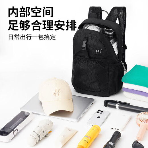 361 Sac à dos de voyage pliable pour hommes Sac à dos ultra-léger en plein air pour les femmes sac de randonnée de grande capacité sac à peau ultra-mince Black 25L [Ultra-Light Foldable]