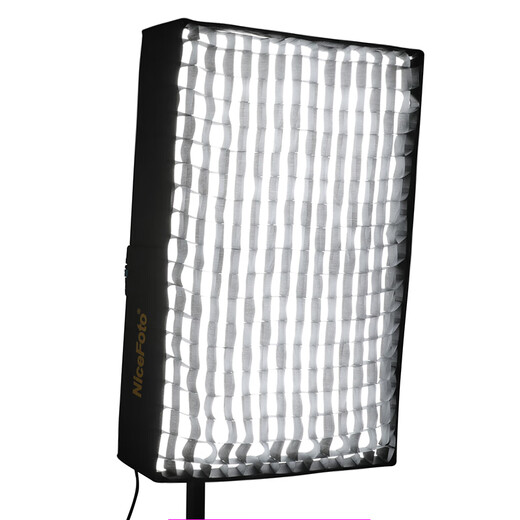 NiceFoto FB1000A/2000A Flexible Foldable Fabric Light Adjustable Color Temperature Portable Live Broadcast Fill Light Portrait Shooting Video Light High CRI Remote Controlled Soft Box with Grid FB-2000A Soft Box + Extended Cross Arm Light Stand