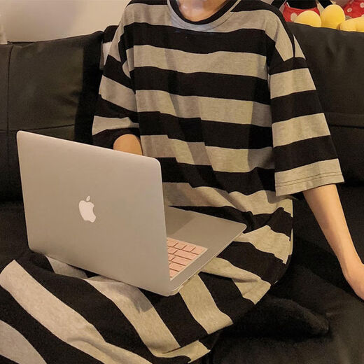 FHHUABD欧诗帛睡衣女夏季新款短袖薄款睡裙棉质洋气学生家居服可爱可外穿 16857可爱海绵宝宝睡裙 长袖睡裙 L