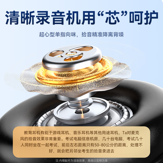 Wise Nation 700W Teachers and Students Choice Headphones Headphones for English e-Listening and Listening Tests for Middle and High Special Listening and Speaking Earphones Recording Oral Learning with Microphone USB Interface Student School