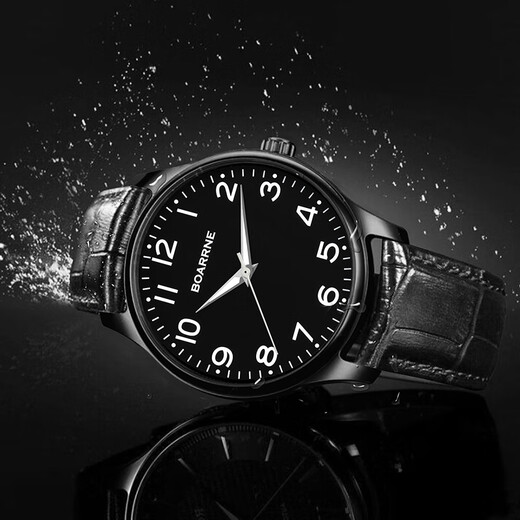 
Boarne (BOARRNE) special mechanical watch for junior high school entrance examination college entrance examination male and female junior high school students high school students winding sliding pointer pure mechanical watch 902G-black disc black belt-men's watch
