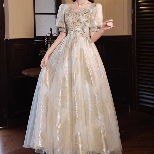 
Yinlan Color Evening Dress for Women 2025 New Small Birthday Banquet Engagement Dress Light Luxury Niche Vocal Art Exam Host Model 1 Picture Color M