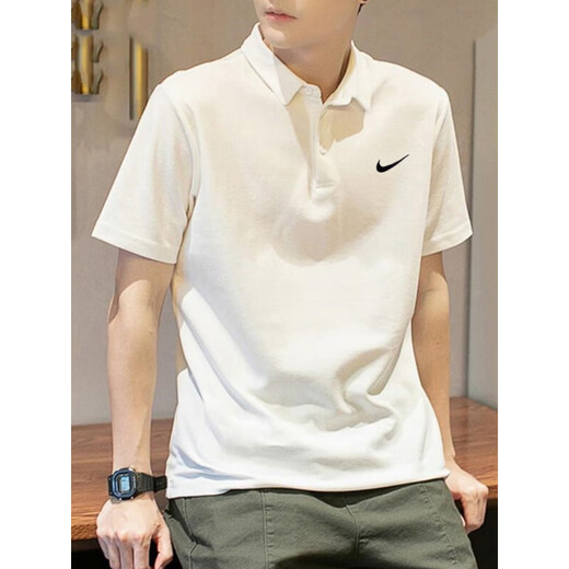 Nike Schnelltrocknend Polo-Shirt Nike Echtes Revers kurzärmeliges Sommer neues Sport-T-Shirt Atmungsaktives Tennis Top Black FN3895-010 Pure Cotton Strick lose und transparent S empfohlen 100-120jin [Jin gleich 0,5 kg] (offizielles authentisch)