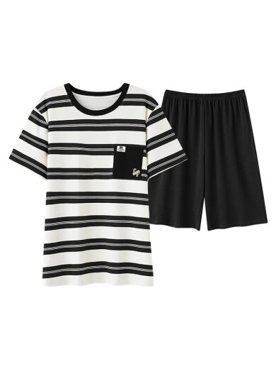 睡衣男款夏季棉质短袖2025新款薄款男士大码青年家居服套装 HDE9928 3XL