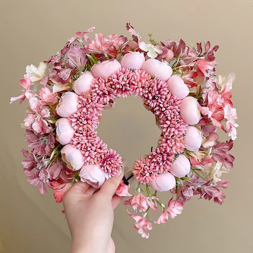 Shijun (SHIJUN) hairpin headdress ethnic style photo props Xunpu women Quanzhou folk characteristics Xunpu women's hairpins and garland hair accessories 18# red - finished product