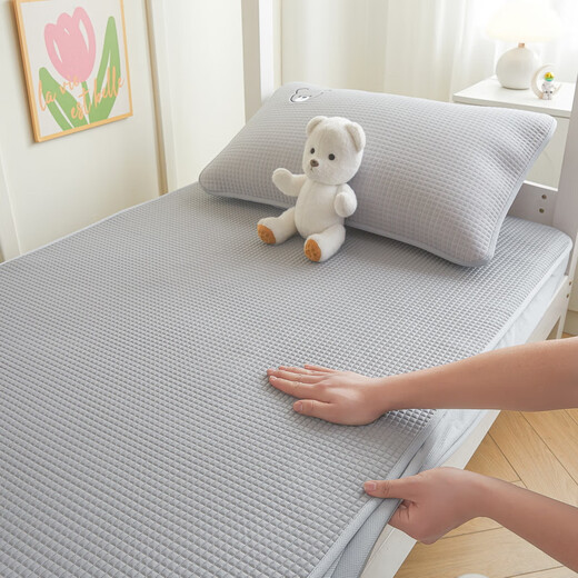 Antarctica Class A ice bean mat dormitory 0.9x1.9m PE cool feeling bed sheet soft mat home baby ice silk mat Ruibao bear bed sheet-grey single mat 90cm*190cm
