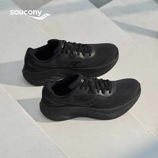 Saucony索康尼浪潮3缓震跑鞋男25年春季新款透气跑步鞋入门训练 黑 42