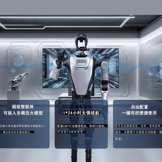苏萌蒙类人形迎宾接待机器人商业演出大模型语音交互展厅导览讲解具身机器人数字展厅学校教育科研运动 浅灰色（勿拍，详询客服）