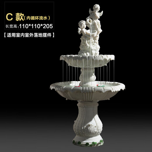 European-style flowing water fountain, outdoor courtyard garden, fish pond, fountain, landscape decoration, wedding ornaments, wishing pool, No. 18 fountain