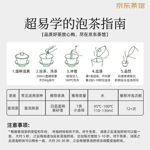 勐昌號茶叶普洱茶熟茶云南3年陈小金砖送礼茶叶礼盒310g礼物