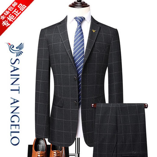 Angel Bird Men's Suit Suit New Business Casual Thick Suit Wool Wedding Groomsmen Dress Jacket Men 200A Pants Please leave a message for the size and waist size M 170 Recommended 100-120 Jin Jin is equal to 0.5 kg