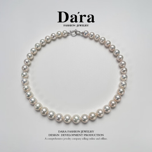 Dara Highlight Freshwater Pearl Necklace Mother's Style Nearly Perfect Round Edison Pearl 9-12th Birthday Gift for Mom and Girlfriend