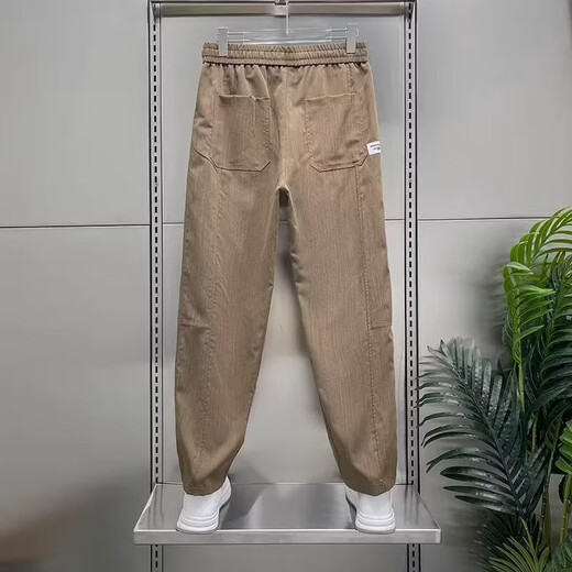 Kurashi ichiki kazuki kuraishi coton mince et ligne décontractée pantalon de glace masculine en dose un pantalon harem 2024 Nouvelle rue frite lâche neuf pantalon radish-cross café xl