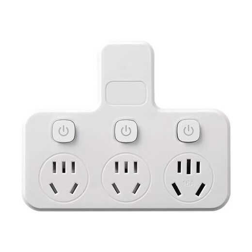 Bull (BULL) same high-power 16A air conditioning socket 10a to 16a plug water heater special large belt lightning protection belt line type one to two short line type