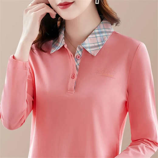 T-shirt à manches longues en coton haut de gamme Yuman pour les femmes au printemps et à l'automne Nouvelle-shirt en vrac mère d'âge moyen avec un t-shirt lâche polyvalent pour les femmes 1355 Purple 3xl 130-140Jin [Jin est égal à 0,5 kg]