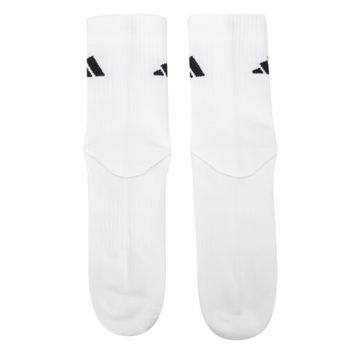 Chaussettes adidas chaussettes masculines chaussettes de sport pour femmes sportiels en atténuation d'humidité et transpiration de chaussettes décontractées de chaussettes à haut haut JC9272 Black and White Grey à trois paires L-4346