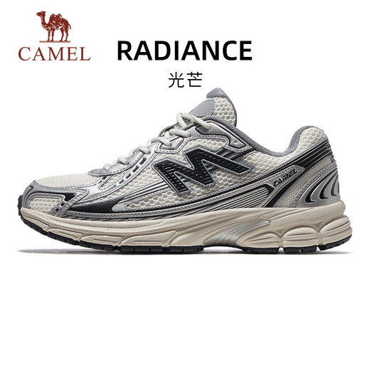 Camel (Camel) Radiant Retro Jogging Men's Shoes Mesh Sports Sports Sports X15B09L7011 White/Silver 42