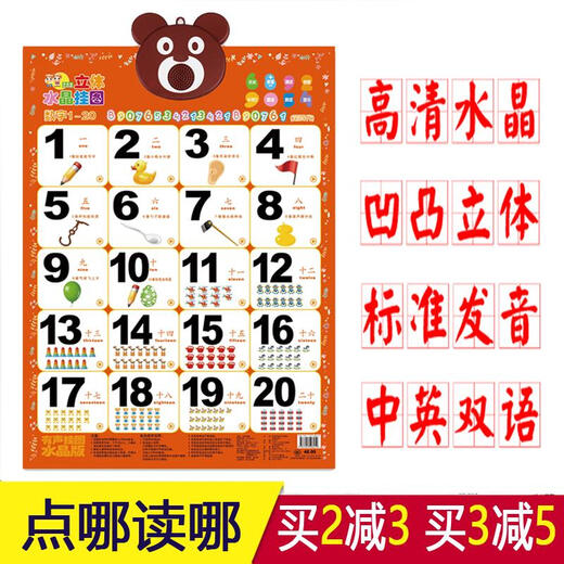 Xuan Yongguai Baby High Definition Crystal Audio Wallpaper Convex Three-dimensional Digital Early Education Pinyin Voice Recognition Card Voice Toy Light Yellow Vegetables and Fruits