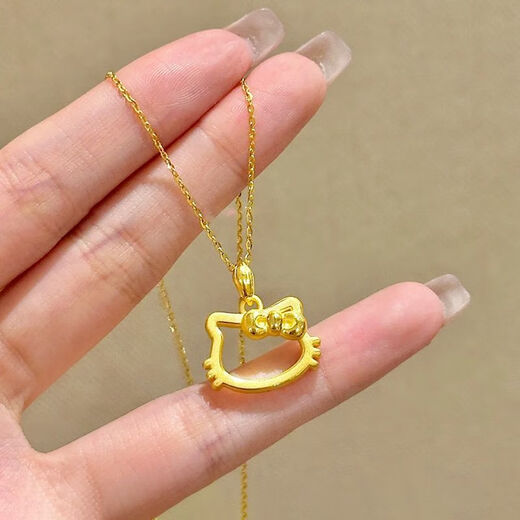 BZK gold pendant pure gold 999hellokitty pendant gold KT cat pendant light luxury trend gift for girls 0.05g KT cat--single pendant