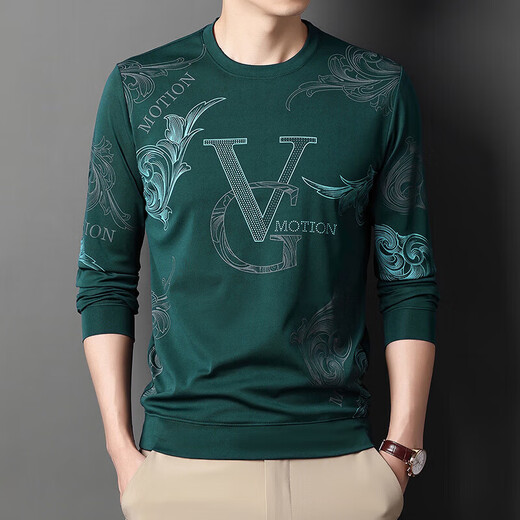 
VANCL (VANCL) Lei Jun men's summer ice silk long-sleeved T-shirt thin round neck 2023 new middle-aged men's base shirt Shangqing 6626 M 165
