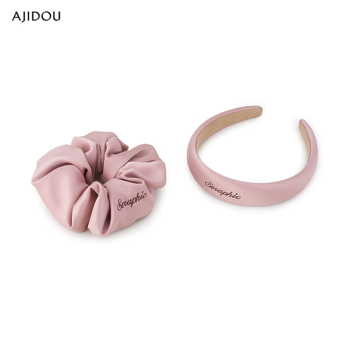 AJIDOU Ajidou headband birthday gift for women, fashionable floral headband, large intestine hair band, hair accessory for girlfriend, wife, black 1 piece