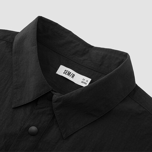 Semir short-sleeved shirt men's moisture absorption quick-drying outdoor work shirt wear 2025 summer top loose black 90001 XL