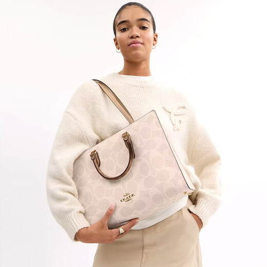 Coach (Coach) [Brand Direct Supply] Damenbeutel große Kapazität Pendler One-Shoulder-Handtasche Geschenk für Frauen Milk Tea Farbe Cy677 IMXI9