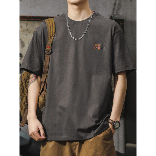 
Playboy Sanben Needle Trendy Brand Short Sleeve T-shirt Men's Summer Loose Large Size Pure Cotton T-shirt American Retro Lottery Lottery Printed Half Sleeve HST1518 Dark Gray L 120-140Jin [Jin equals 0.5 kg]