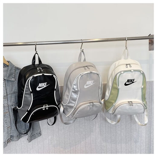 Sports three-painted black leather film shoulder new one-shoulder crossbody bag ins, high school men and women backpack large capacity D698 black