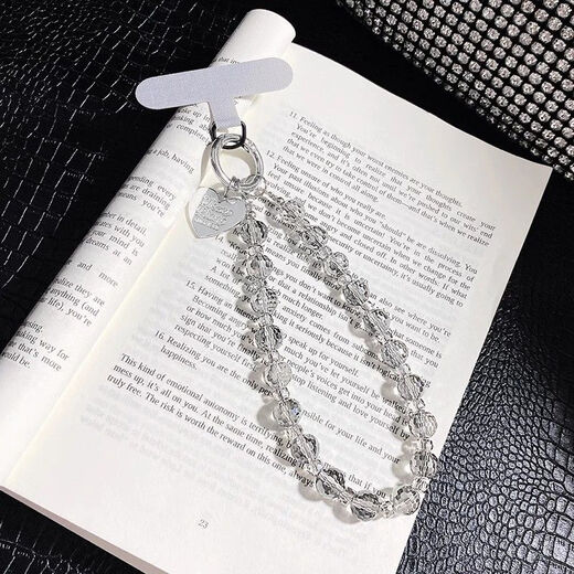 Beiyipin mobile phone lanyard wrist crystal high-end mobile phone chain hanging decoration gray rhinestone women's new flash diamond bracelet high-end pendant key hanging chain bag hanging pendant