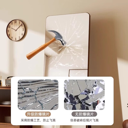 丘晨实木全身镜卧室穿衣镜家用卧室落地镜服装店试衣镜挂墙镜子