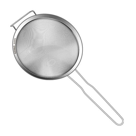 Danube Meng stainless steel colander soy milk filter mesh juice sesame sieve household kitchen noodles and scooping spoon ultra-fine flour sieve 12023 curved ear hook-thickened lock edge (bold plus upgraded super dense double layer mesh-40 mesh filter fine residue