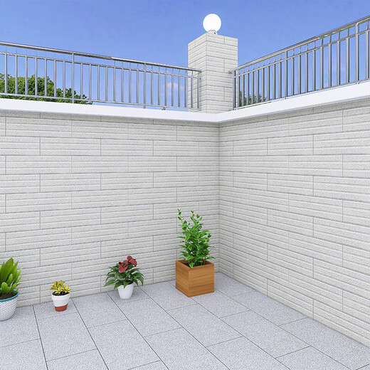 华欣硕别墅外墙砖丹霞石瓷砖150X500庭院围墙砖室外拉槽砖抗冻外墙瓷砖 15601-芝麻白 150x500