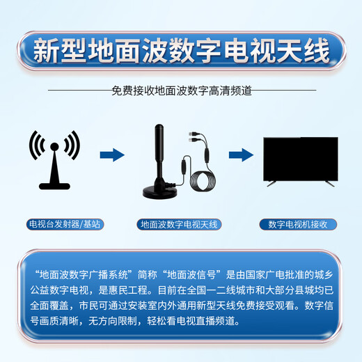 
TOOMPUK New Ground Wave Digital TV Antenna DTMB Wireless HD TV Signal Receiver Artifact Rural Home Satellite Acceptance Antenna Indoor and Outdoor Universal Set-top Box for Elderly Ultra-Definition Set-top Box + Flagship Professional Edition Antenna [for all TVs]