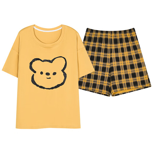 L'ensemble de pyjama à manches courtes pour femmes de Xizhong Summer est livrée avec un coton de poitrine intégré à la maison mince de grande taille Coton de haute qualité Summer GXT1047 M (recommandé 75-95 Jin [Jin est égal à 0,5 kg]))