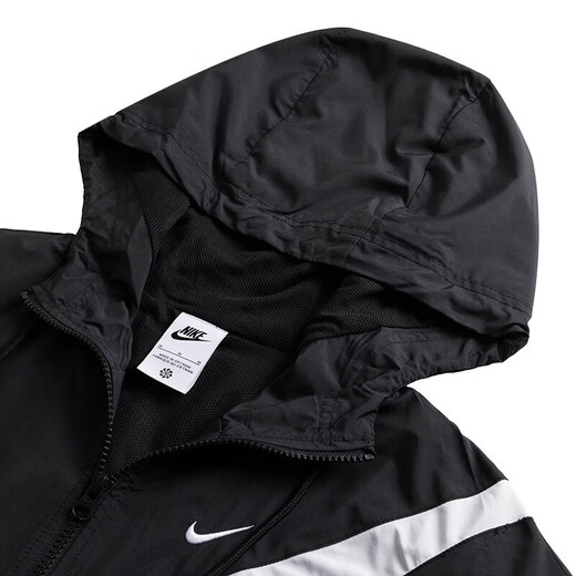
Nike (NIKE) women's big hook woven black and white sports suit 2025 summer quick-drying fitness training suit fashion casual clothes black and white hooded jacket jacket + trousers/two-piece set S