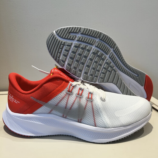 Nike (Nike) Herrenschuhe 2025 Sommer Neue Quest Classic Sneakers Casual Schuhe Leichtes Mesh Pushing Low Top Running Shoes DA1105-100 Weiß/Graurot/Quest 4 44